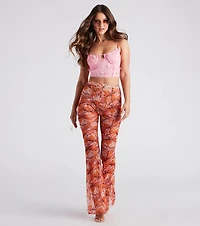 Social Butterfly Mesh Corset Top