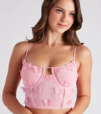 Social Butterfly Mesh Corset Top