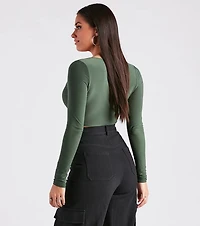 A Girl's Best Friend Belt Trim Crop Top