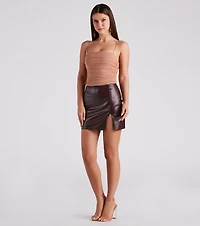 Mesh Around Square Neck Crop Top