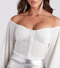 Reign Glitter Velvet Crop Top
