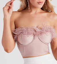 Marabou Cutie Strapless Corset Top
