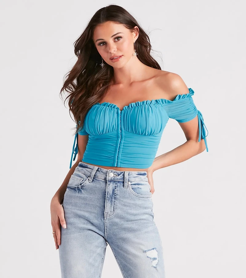 Hooked Ruched Crop Top
