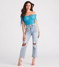 Hooked Ruched Crop Top