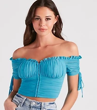Hooked Ruched Crop Top