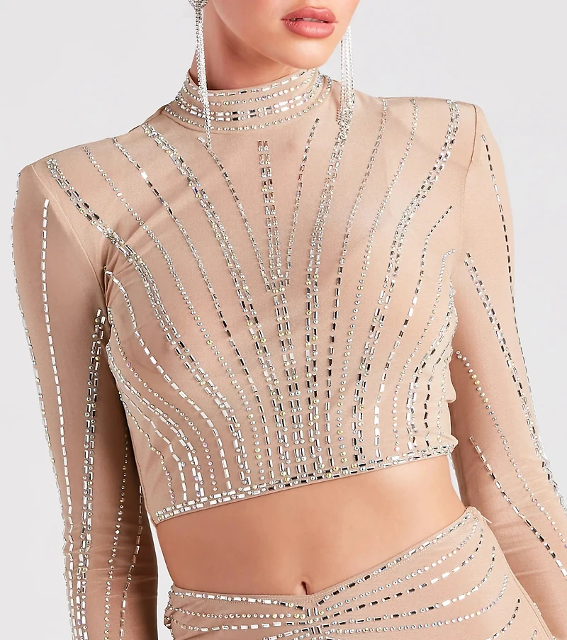 Wrapped Rhinestone Crop Top