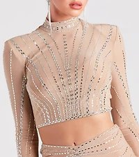 Wrapped Rhinestone Crop Top
