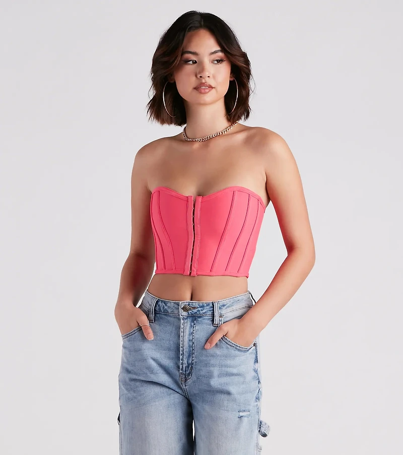 Flirt Alert Strapless Cropped Bustier