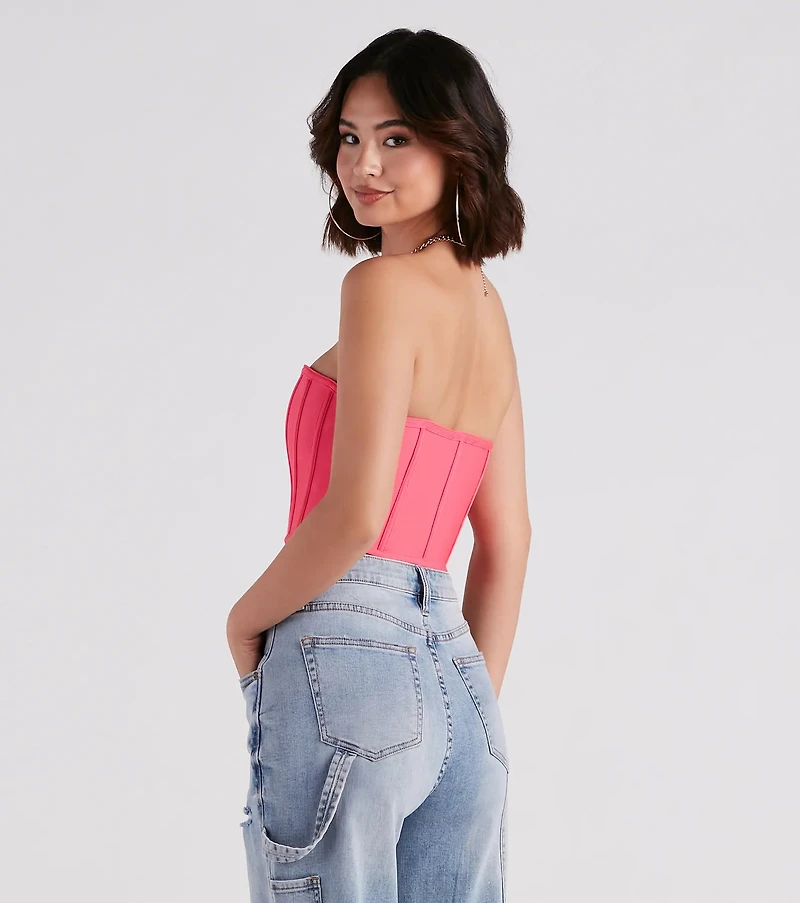 Flirt Alert Strapless Cropped Bustier