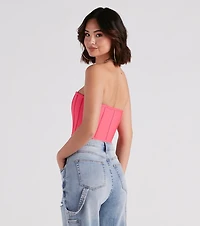 Flirt Alert Strapless Cropped Bustier