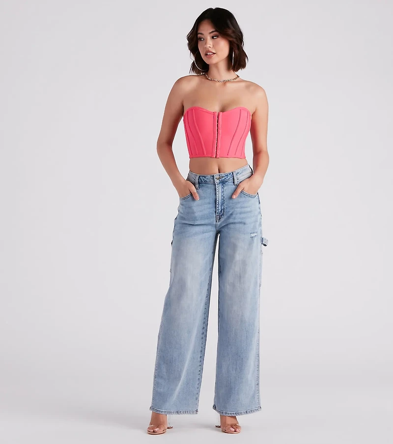 Flirt Alert Strapless Cropped Bustier