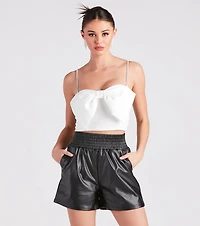 Cutest Glamour Bow-Front Crop Top