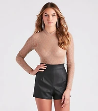 Moment To Slay Rhinestone Mesh Bodysuit