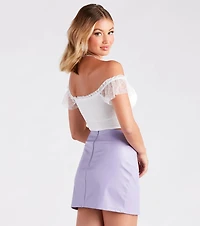 Polka Dot Cutie Mesh Crop Bustier