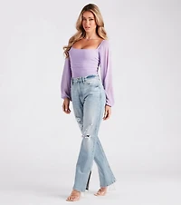 Elevated Basic Ruched Mesh Bodysuit