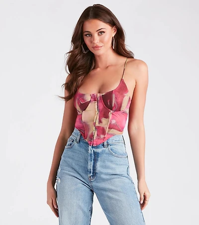 Looking Fabulous Marble Mesh Bustier
