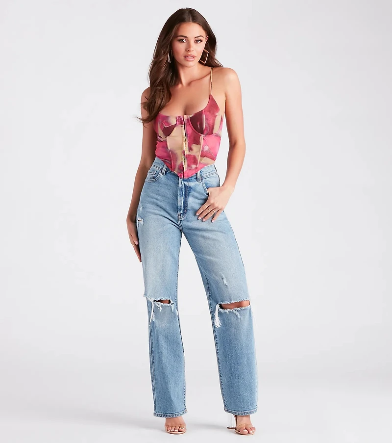 Looking Fabulous Marble Mesh Bustier