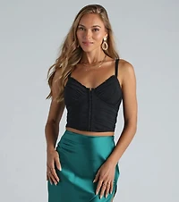 Sweet Like Honey Mesh Bustier Crop Top