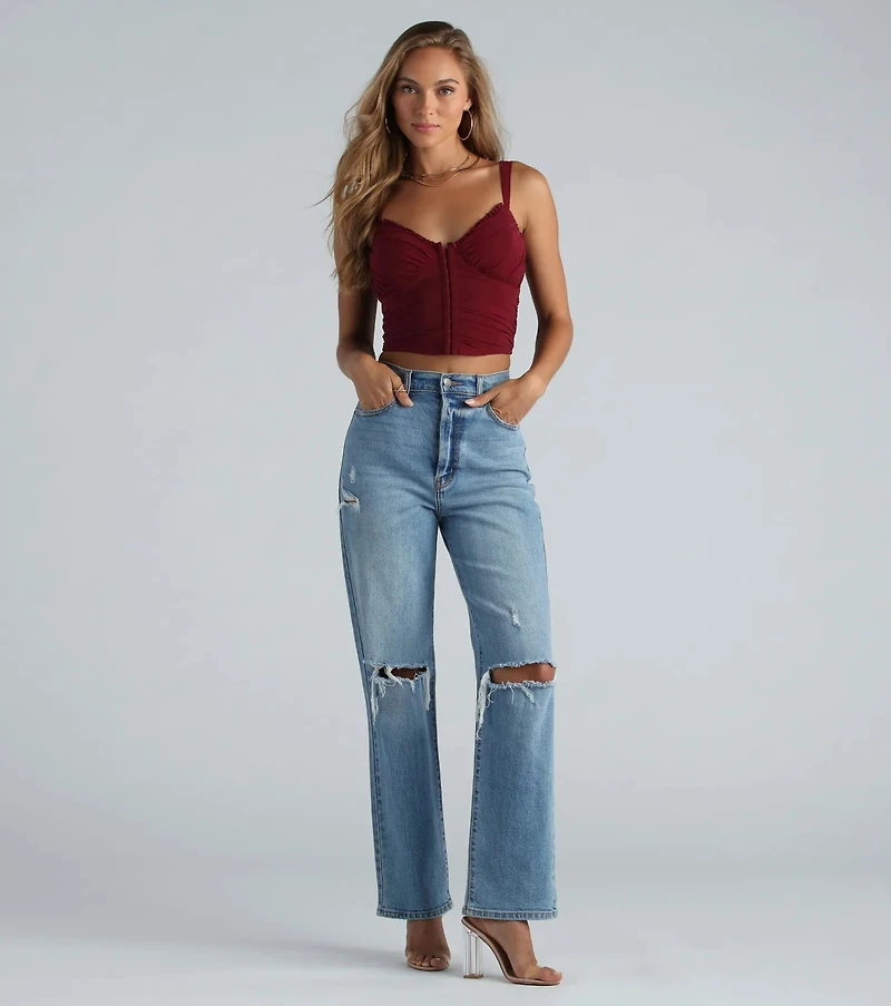 Sweet Like Honey Mesh Bustier Crop Top