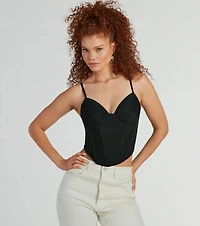 Sultry Perfection Mesh Cropped Bustier Top