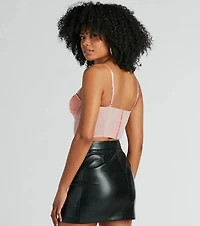 Sweet Affection Ruched Crop Bustier