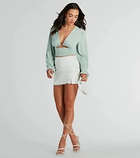 Blown Away Plunge Tie-Back Crop Top