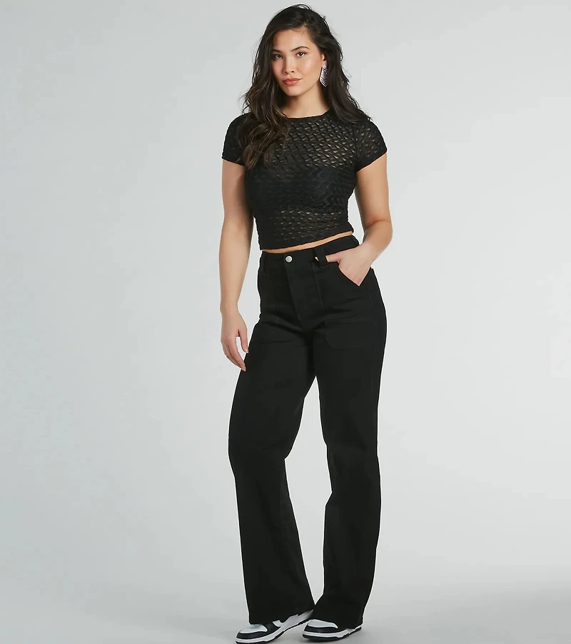 Sultry Sheer Textured Knit Top