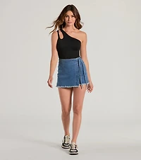 One Sided Sleeveless Cutout Bodysuit