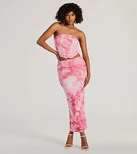 Floral Sensation Strapless Crop Bustier