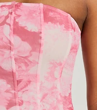 Floral Sensation Strapless Crop Bustier