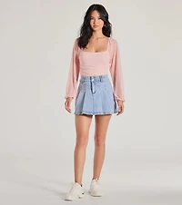 Elevated Basic Ruched Mesh Bodysuit