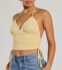 Have It All V-Neck Halter Crop Top