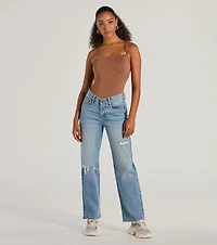 Perfect Piece One-Shoulder Hoop Bodysuit