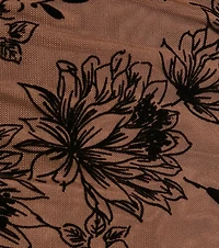 Bring The Romance Flocked Velvet Floral Crop Top