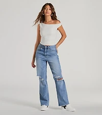 Confident Flirt One-Shoulder Crop Top