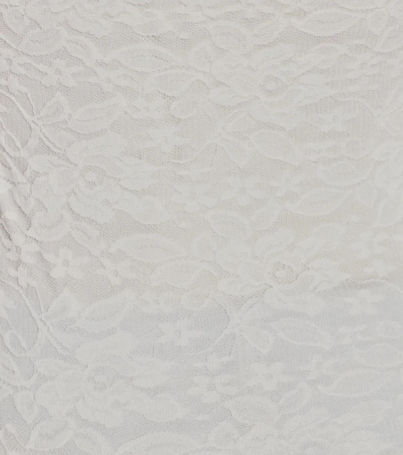 Sheer Charm Strapless Lace Crop Top
