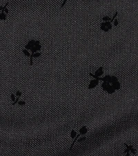 Mood Set V-Neck Floral Velvet Pattern Mesh Top