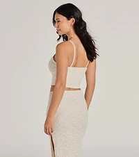 Unforgettable Dream V-Neck Lace Crop Top