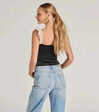 Effortlessly Pretty Lace And Knit Sleeveless Top