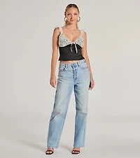 Effortlessly Pretty Lace And Knit Sleeveless Top