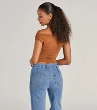Chic Perfection Off-The-Shoulder Knit Top
