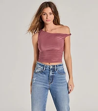 Confident Flirt One-Shoulder Crop Top