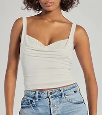 Glam Flair Sleeveless Cowl Neck Top