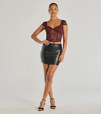 Lace Romance Cap Sleeve Bustier