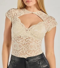 Sultry Glam Cutout Lace Bodysuit