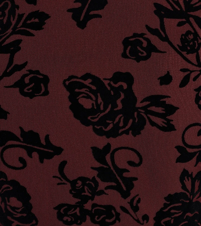 Luxe Wonder Flocked Velvet Floral Halter Top