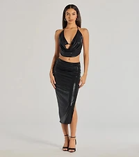 Sultry Does It Halter Neck Crop Top