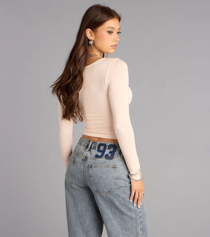 Second Look Square Neck Long Sleeve Top
