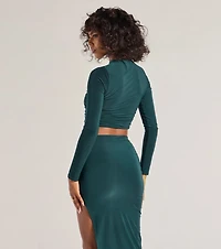 Bold Staple Long Sleeve Crop Top