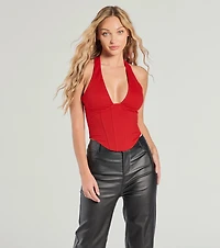 Sleek And Stunning Corset Halter Top